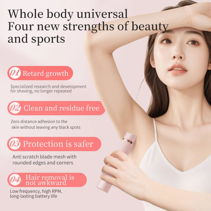 Electric Razor for Woman Bikini Trimmer Body Epilator Women Electric Shaver for Private Area Underarm Legs Facial Hair Removal