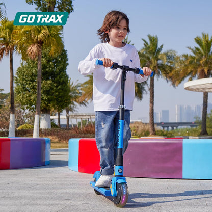 GKS Lumios Electric Scooter for Kids 6-12, Thumb-Button Control, 150W Motor and 6" LED Front Wheel Kick Scooter, up to 6.25 Miles and 7.5Mph, UL Certified Kids Electric Scooter