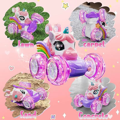 Unicorn RC Car Remote Control Unicorn Electric Toys Cartoon Cute Toys Creative Fun Light-Emitting Doll Girl Gifts