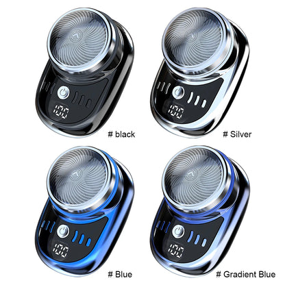 Men Mini Electric Travel Shaver with Digital Display Face Beard Trimmer Washable Rechargeable Shaver Pocket Size Portable Shaver