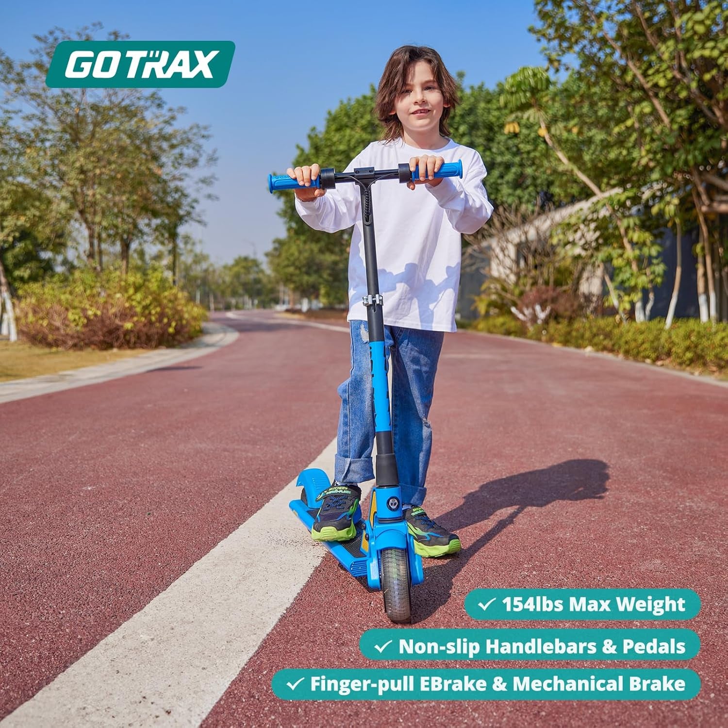 GKS Lumios Electric Scooter for Kids 6-12, Thumb-Button Control, 150W Motor and 6" LED Front Wheel Kick Scooter, up to 6.25 Miles and 7.5Mph, UL Certified Kids Electric Scooter