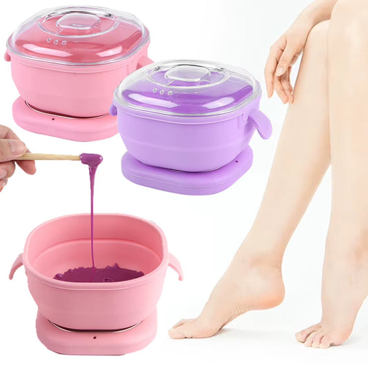 Silicone Wax Warmer Foldable Wax Heater 100W Electric Hot Wax Warmer Machine 400Ml Hair Removal Wax Machine for Hair Removal