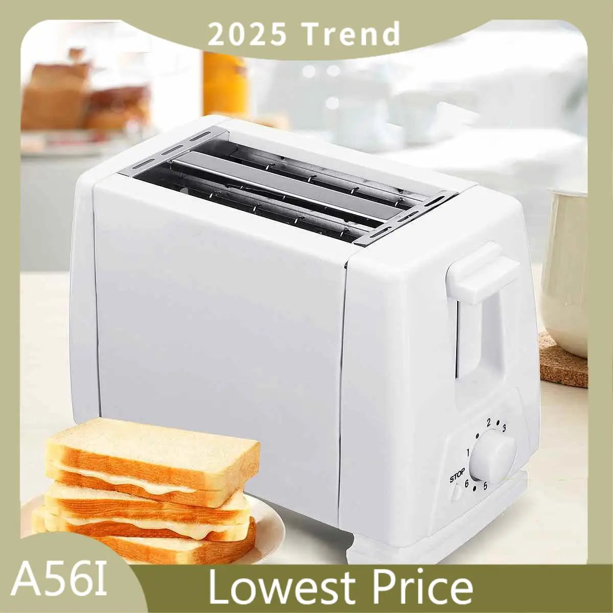 ABDD Electric Toaster Oven Household Electric Automatic Bread Baking Maker Breakfast Machine Toast Sandwich Grill Oven 2 Slices