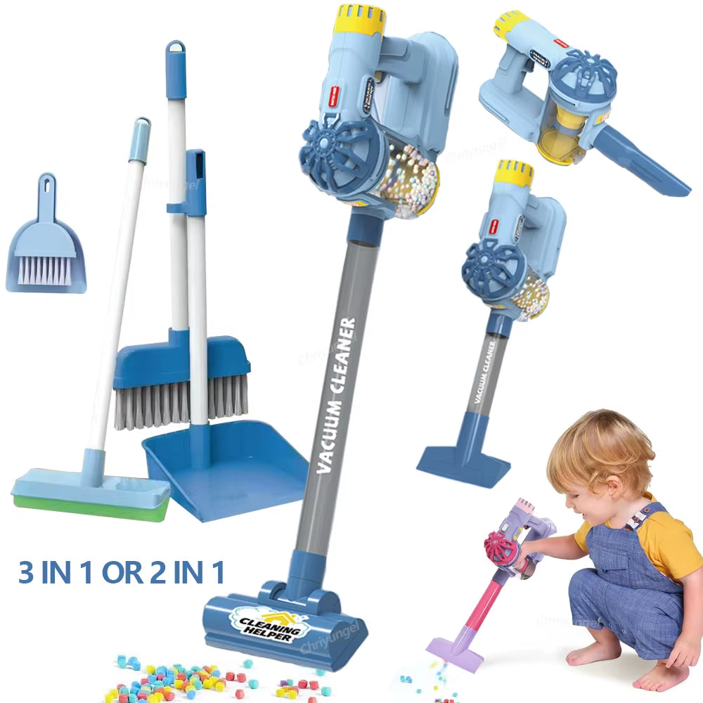 Kids Simulation Electric Vacuum Cleaner Cleaning Set for Toddlers Role Play Housekeeping Educational Toys Girl Boy Gifts