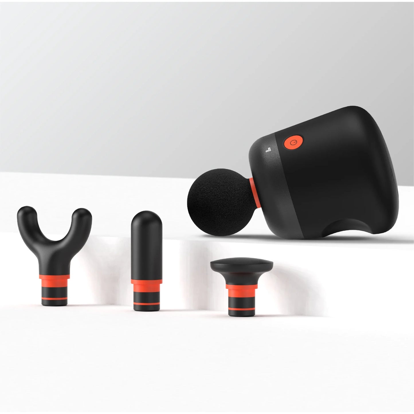 ® Powerboost® Palm Portable Percussion Massager with Includes 4 Attachments, Whisper Quiet Operation, Variable Strength Full Body Recovery, Rechargeable, 6-Pieces, Black