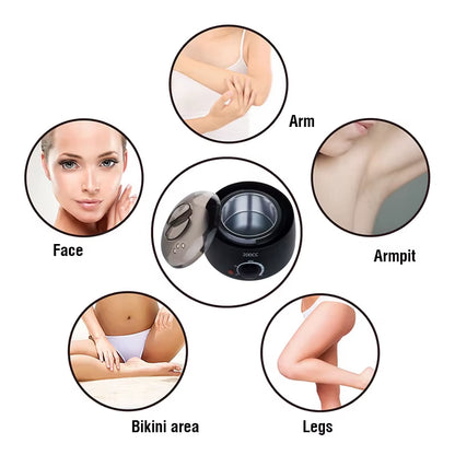 Wax Heater Warmer Machine for Hair Removal Depilation Wax Dipping Epilator Paraffin Pot and Wood Sticks Kit