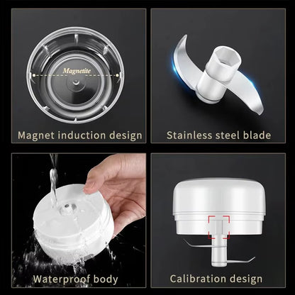 Mini Wireless Electric Garlic Crusher 100Ml/250Ml Portable Chopper USB Charging Ginger Chili Vegetable Masher Machine Kitchen