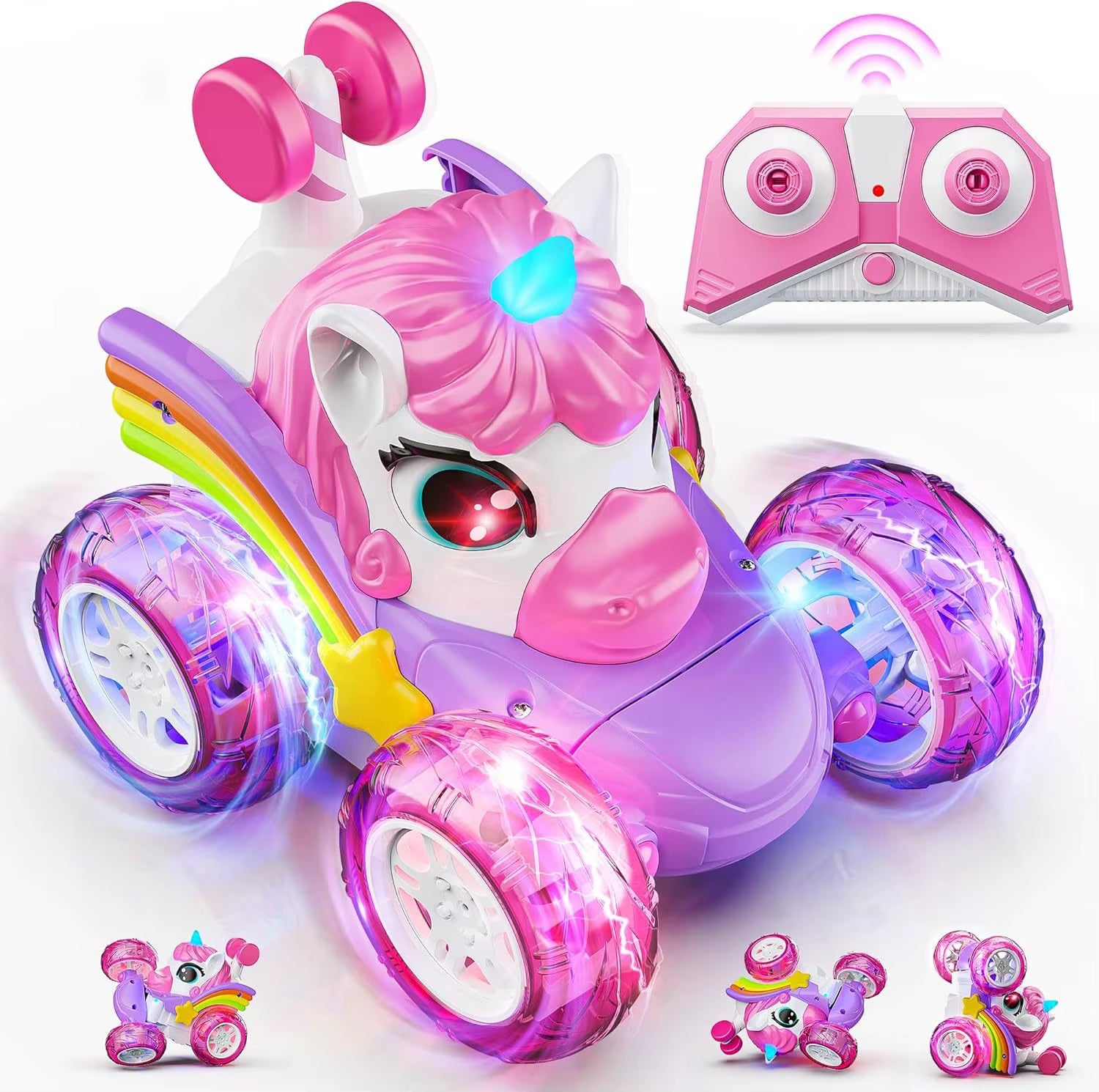 Unicorn RC Car Remote Control Unicorn Electric Toys Cartoon Cute Toys Creative Fun Light-Emitting Doll Girl Gifts