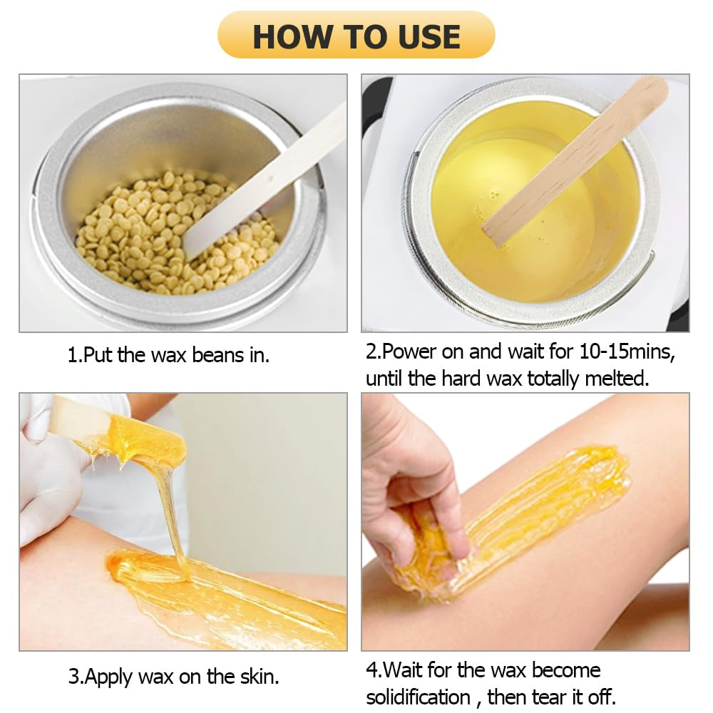 Double Wax Warmer for Hair Removal, Waxing Kit for Women & Men, Hard Wax Kit Wax Machine for Hair Removal Dual Wax Pot Warmer Professional Adjustable Temp Waxing Kit for Full Body, Facial, Home, Salon