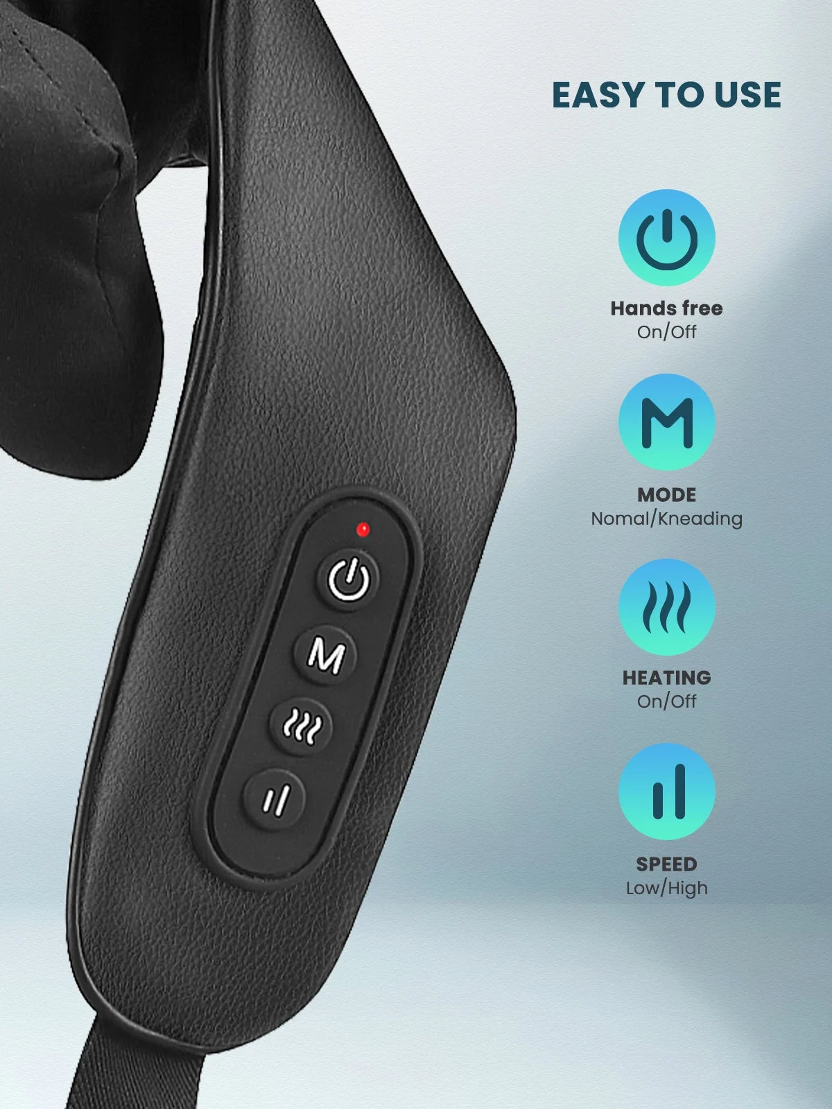 Black Shiatsu Neck Back Kneading Massage, Deep Tissue Relief, Portable and Lightweight