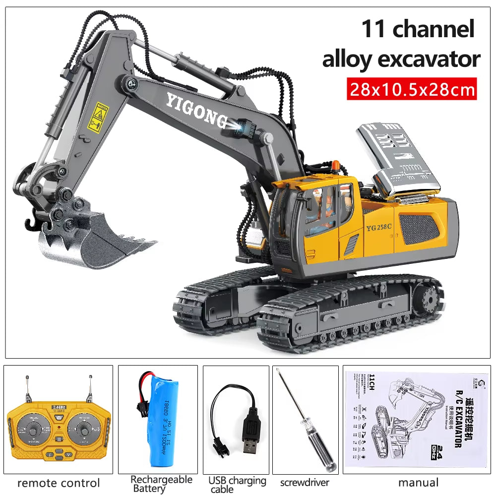 RC Excavator RC CRA Children Toys Remote Control Excavator Toys Kids Radio Control Dump Truck Bulldozer Electric Car Toys Gift