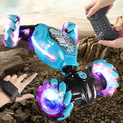 RC Car with LED Light Remote Control Car Watch Hand Gestures 360° Rotating Climbing Car Drift Electronic Adults Kid Toys Gift