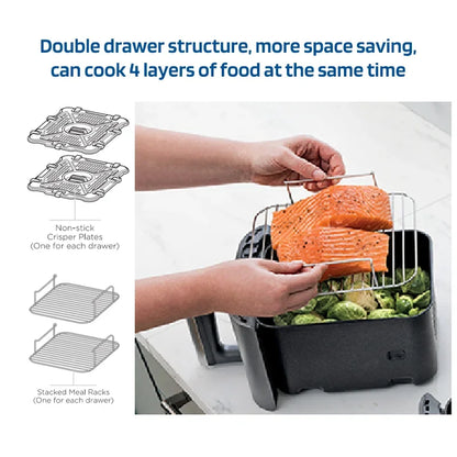 YYHC- hot sale portable 3 in 1 home 10l vertical double stack air fryer oven  price digital electric with