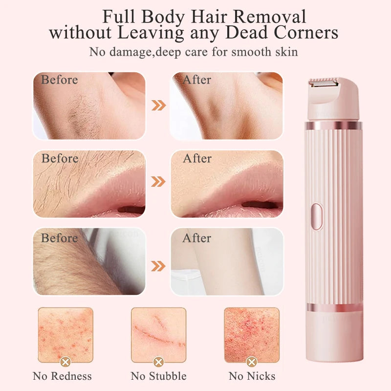 Electric Razor for Woman Bikini Trimmer Body Epilator Women Electric Shaver for Private Area Underarm Legs Facial Hair Removal