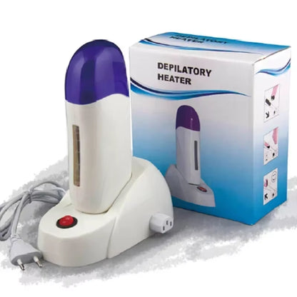 Depilatory Heater with Base Roll on Wax Heater Warmer Refillable Wax Cartridge Hair Removal Wax-Melt Machine Skin Care Tool