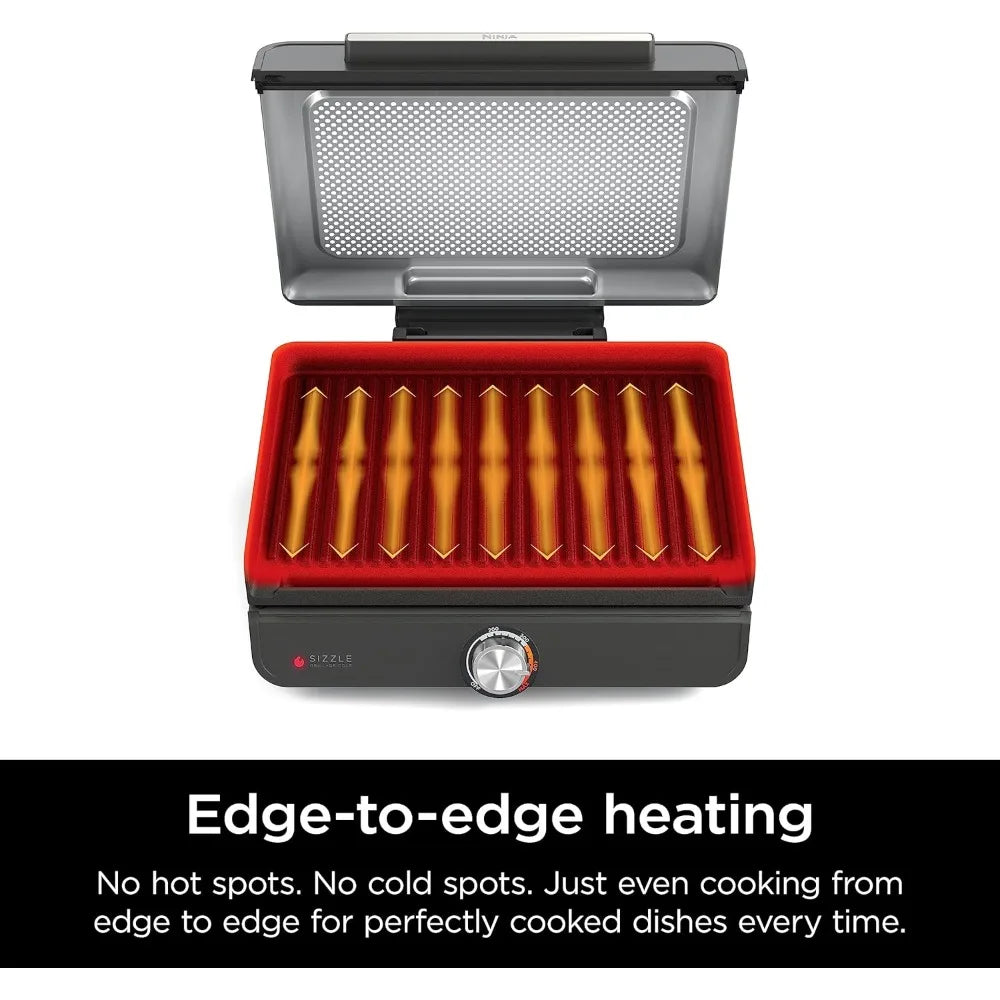 14'' Electric Griddle and Indoor Grill Nonstick Surface for Even Cooking Up to 500F Dishwasher Safe for Steak Burgers Salmon