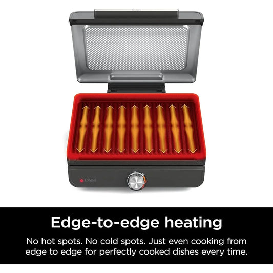 14'' Electric Griddle and Indoor Grill Nonstick Surface for Even Cooking Up to 500F Dishwasher Safe for Steak Burgers Salmon