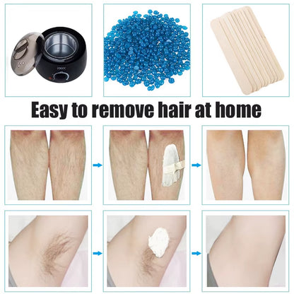 Depilatory Hair Removal Machine - Wax Melter Epilator Kit with Paraffin Heater Wax Beans Beads for Smooth Skin at Home Use