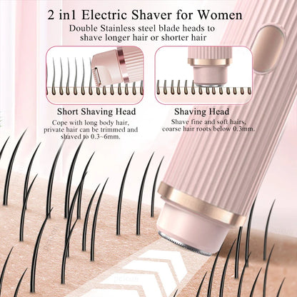 Electric Razor for Woman Bikini Trimmer Body Epilator Women Electric Shaver for Private Area Underarm Legs Facial Hair Removal