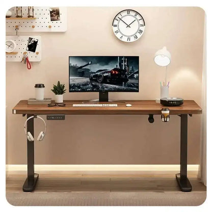 Solid Wood Electric Lifting Table, Intelligent Computer Table, Home Study Desk, Office Desk, Gaming Table, Bedroom Workbench