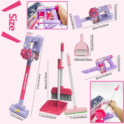 Kids Simulation Electric Vacuum Cleaner Cleaning Set for Toddlers Role Play Housekeeping Educational Toys Girl Boy Gifts