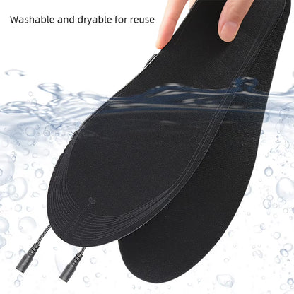 USB Heated Shoe Insoles Electric Heated Shoes Pad Washable Rechargeable Foot Warmer Electric Heated Insoles for Men Women