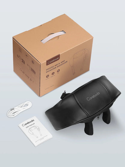 Black Shiatsu Neck Back Kneading Massage, Deep Tissue Relief, Portable and Lightweight